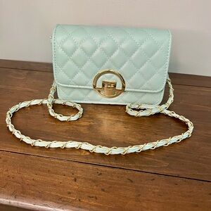 Sophisticated vegan leather teal Crossbody